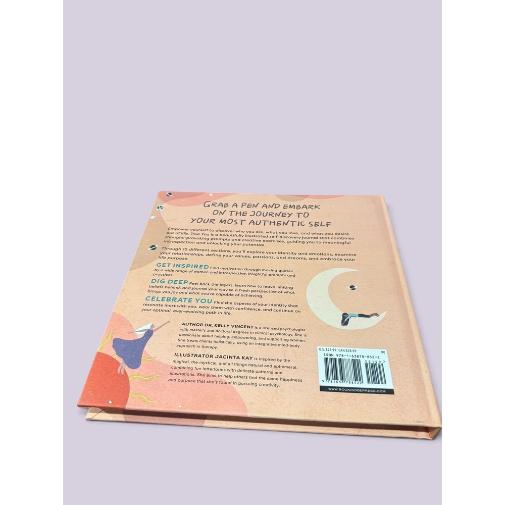 Wellness True You Self-Discovery Guided Journal Hardcover Kelly Vincent - Picture 2 of 2
